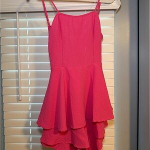 SHEIN Vibrant Pink Layered Kids Dress